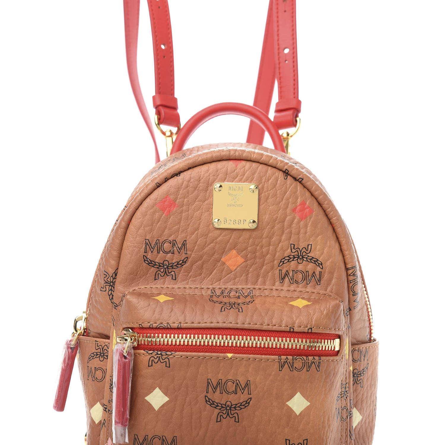 MCM Skyoptic Visetos X-Mini Stark Bebe Boo Backpack Cognac 8 of 8