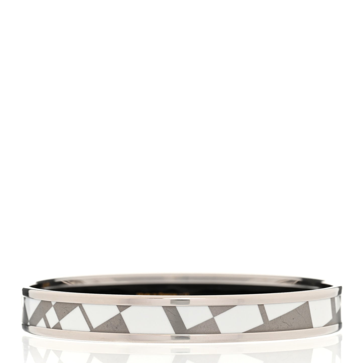 Printed Enamel Narrow lOP'H Bracelet 65 White
