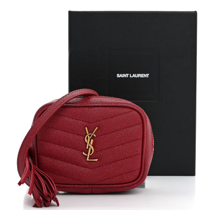Saint Laurent Grain De Poudre Matelasse Monogram Baby Lou Camera Bag Opyum Red 10 of 10