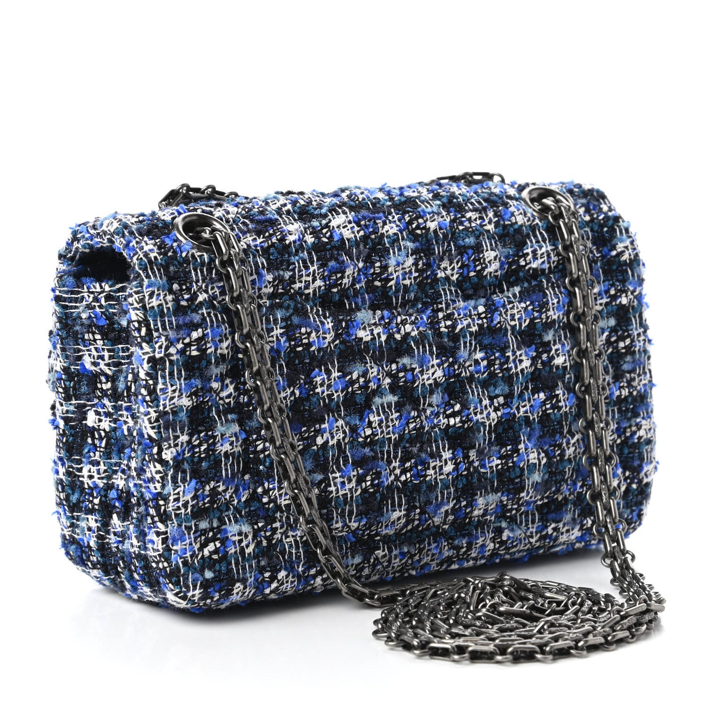 Tweed Quilted 2.55 Reissue Mini Flap Blue