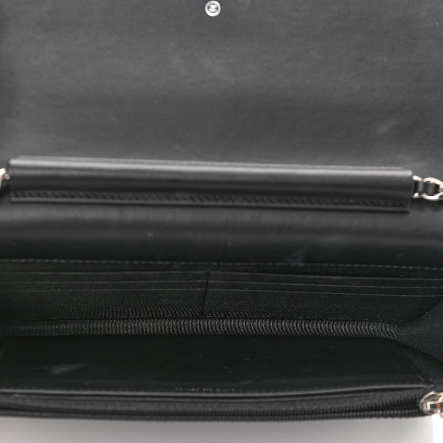 Lambskin Camellia Studded Wallet on Chain WOC Black