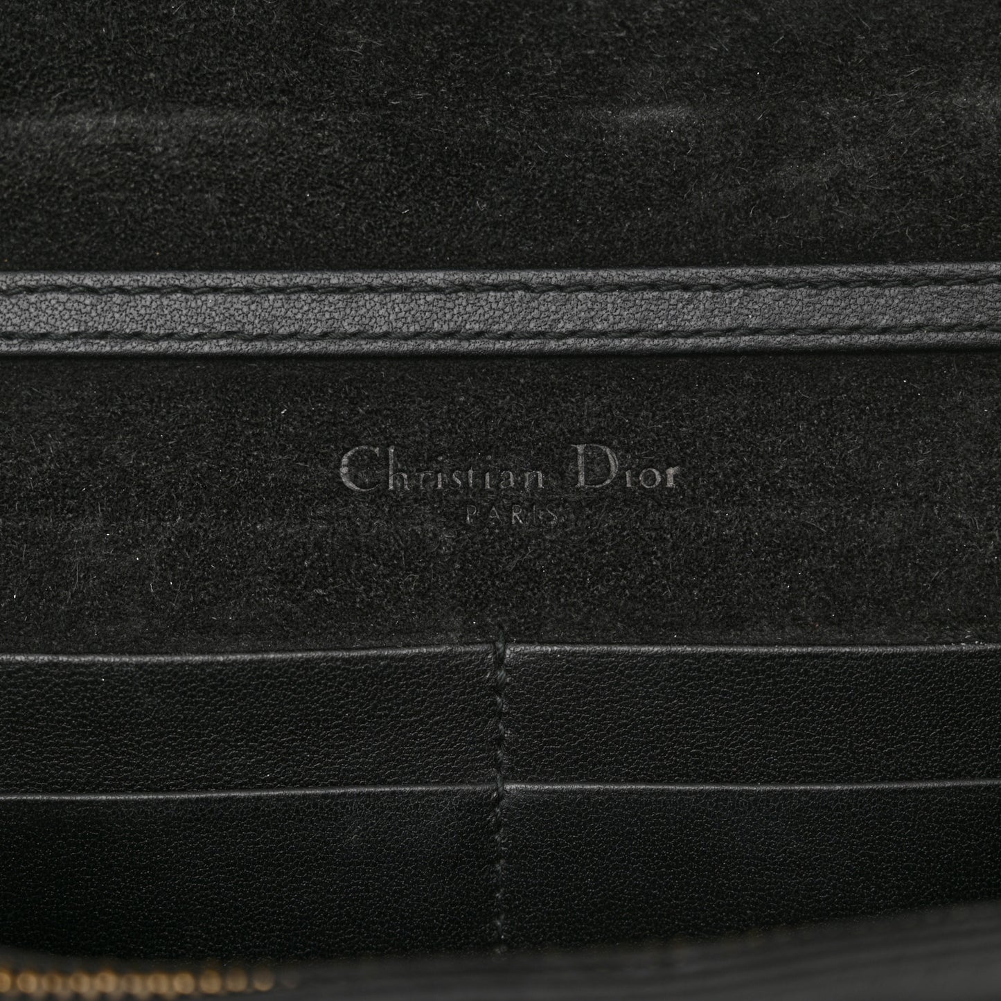 Calfskin Studded Diorama Wallet on Chain Pouch Black