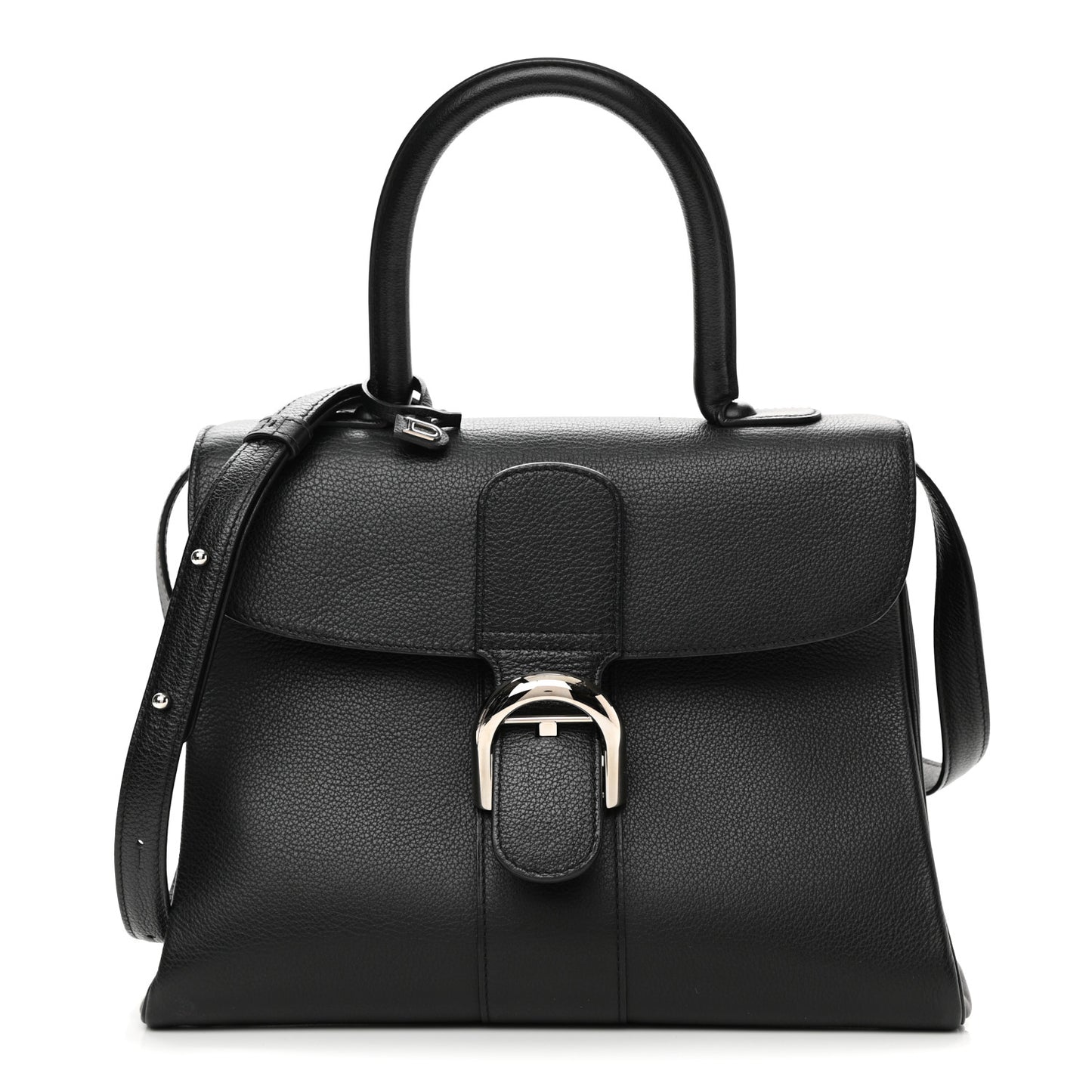 Grained Calfskin MM Brillant Satchel Black