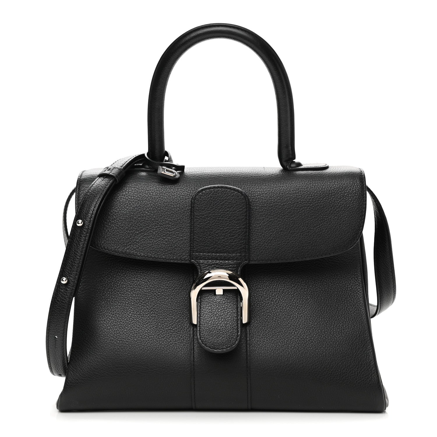 Delvaux Grained Calfskin MM Brillant Satchel Black 1 of 11