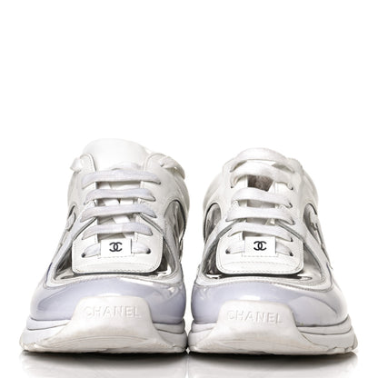 Chanel Calfskin Patent Transparent Womens CC Sneakers 38.5 White 4 of 18