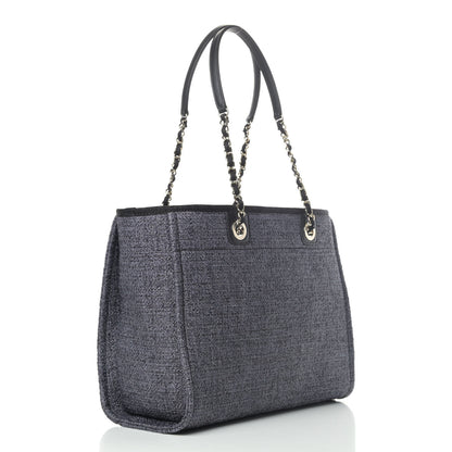 Chanel Lurex Boucle Small Deauville Tote Black 2 of 4