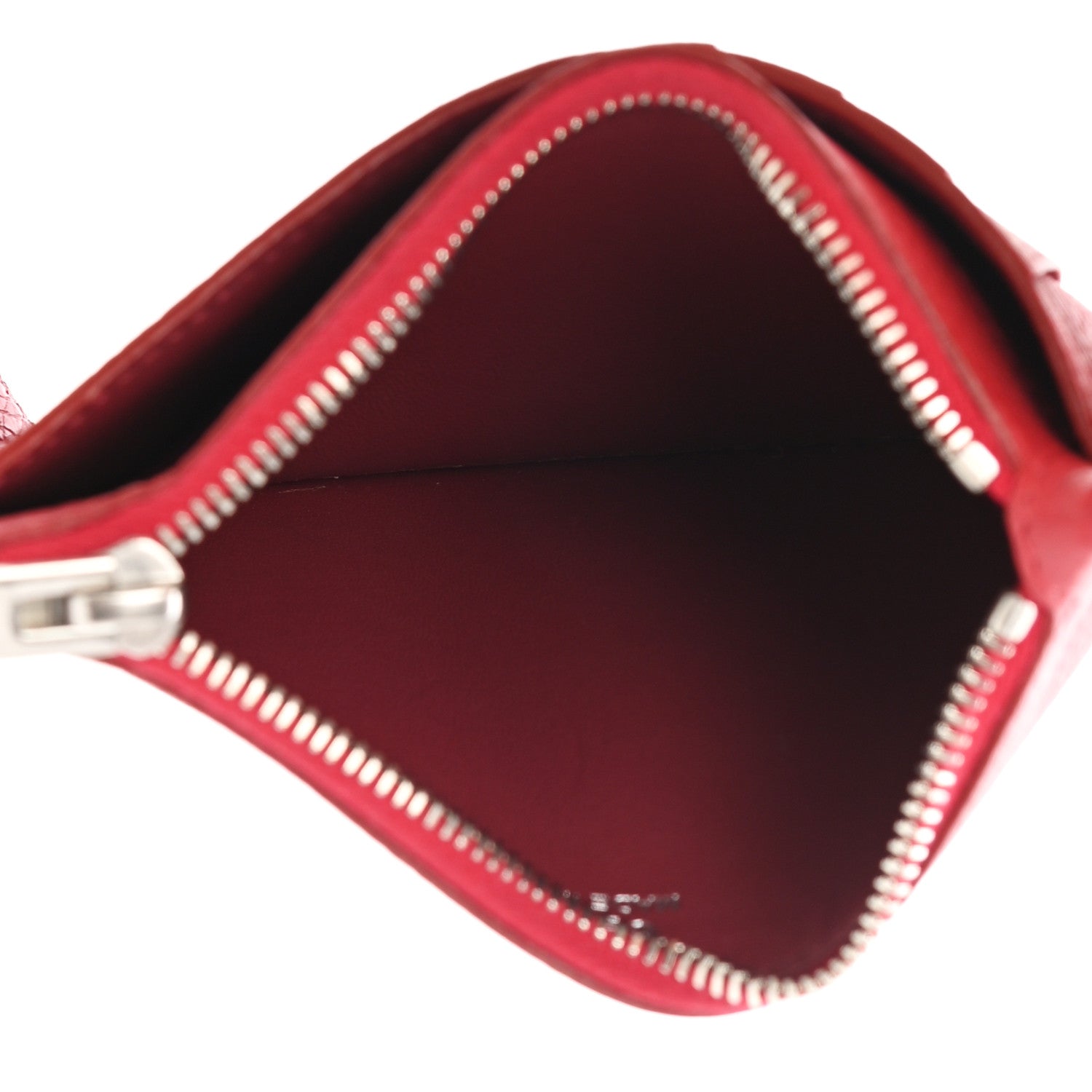 Celine Grained Calfskin Zipped Card Holder Red 7 of 10