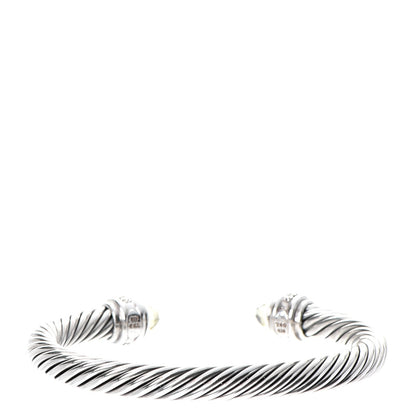 David Yurman Sterling Silver Diamond Lemon Citrine 7mm Cable Classics Bracelet 3 of 5