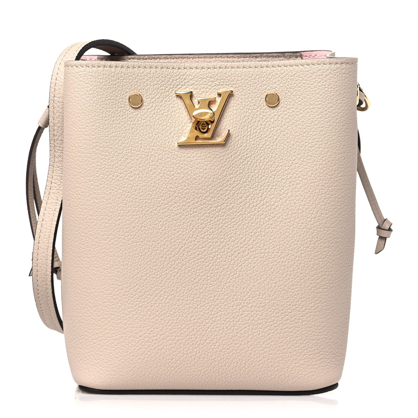 Calfskin Nano Lockme Bucket Greige