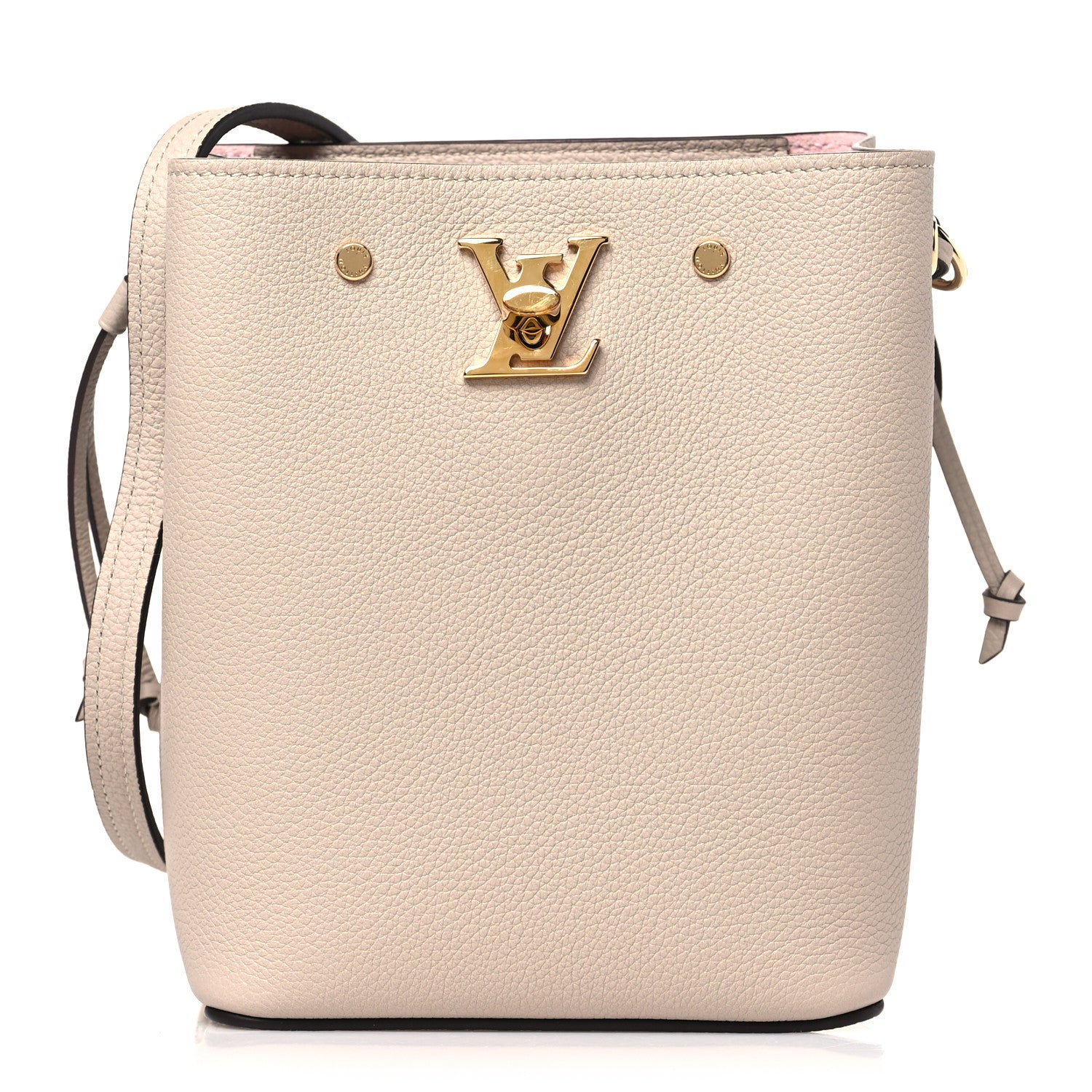 Louis Vuitton Calfskin Nano Lockme Bucket Greige 1 of 8