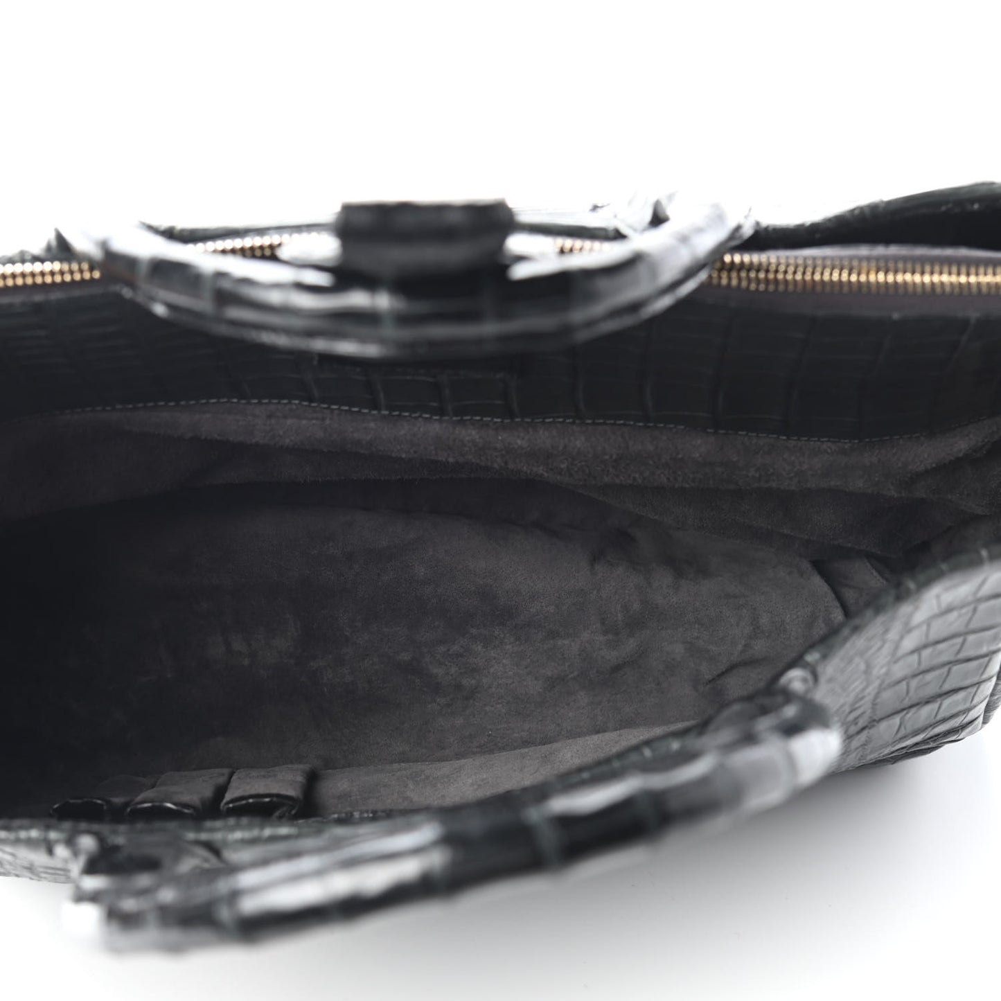 Crocodile Cristina Satchel Dark Grey