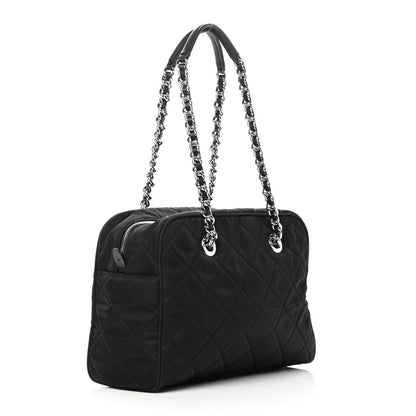Prada Nylon Tessuto Impuntu Quilted Shoulder Bag Black 2 of 11