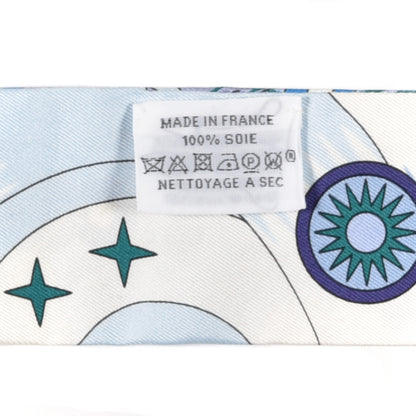 Hermes Silk La Source de Pegase Twilly Ciel Bleu Royal White 4 of 4