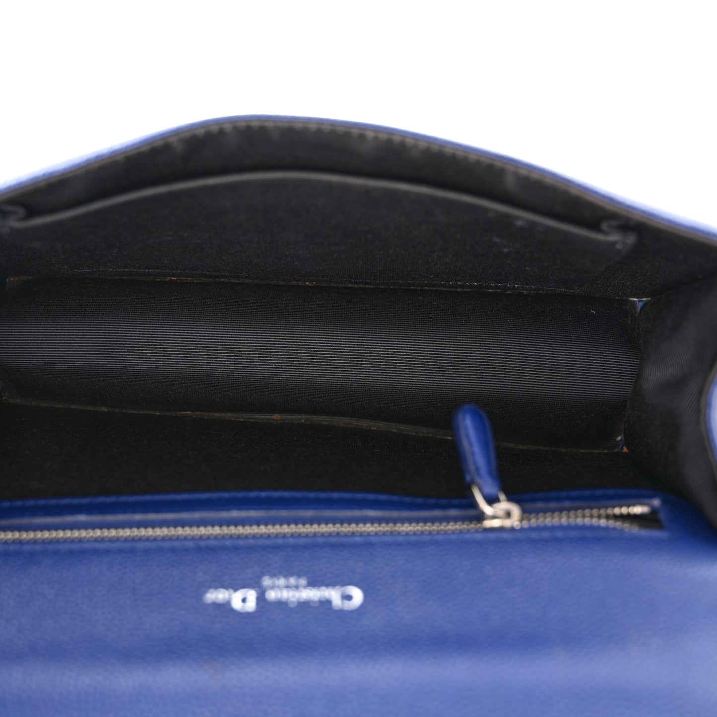 Grained Calfskin Medium Diorama Flap Bag Blue