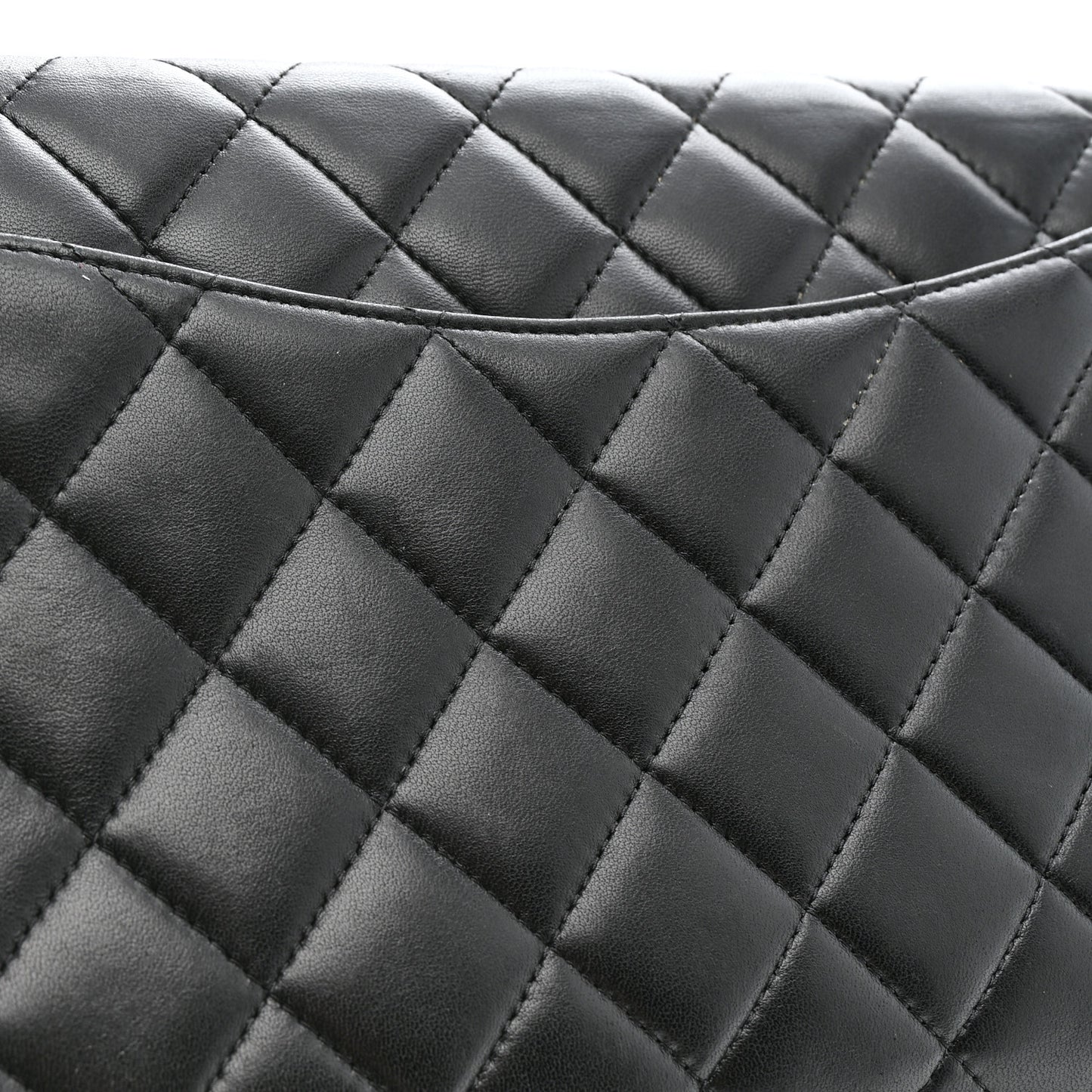 Lambskin Quilted Clutch With Chain Flap Black