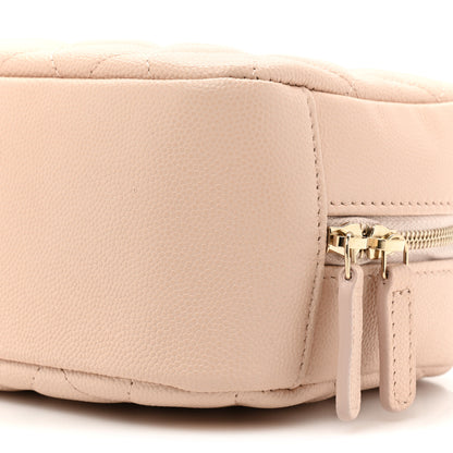 Chanel Caviar Quilted Medium Curvy Pouch Cosmetic Case Beige 8 of 10