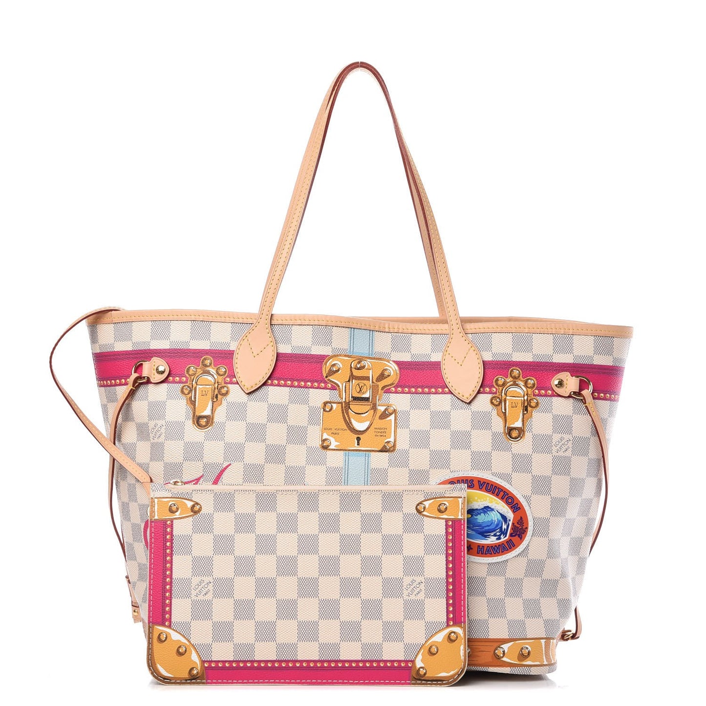 Damier Azur Summer Trunks Hawaii Neverfull MM