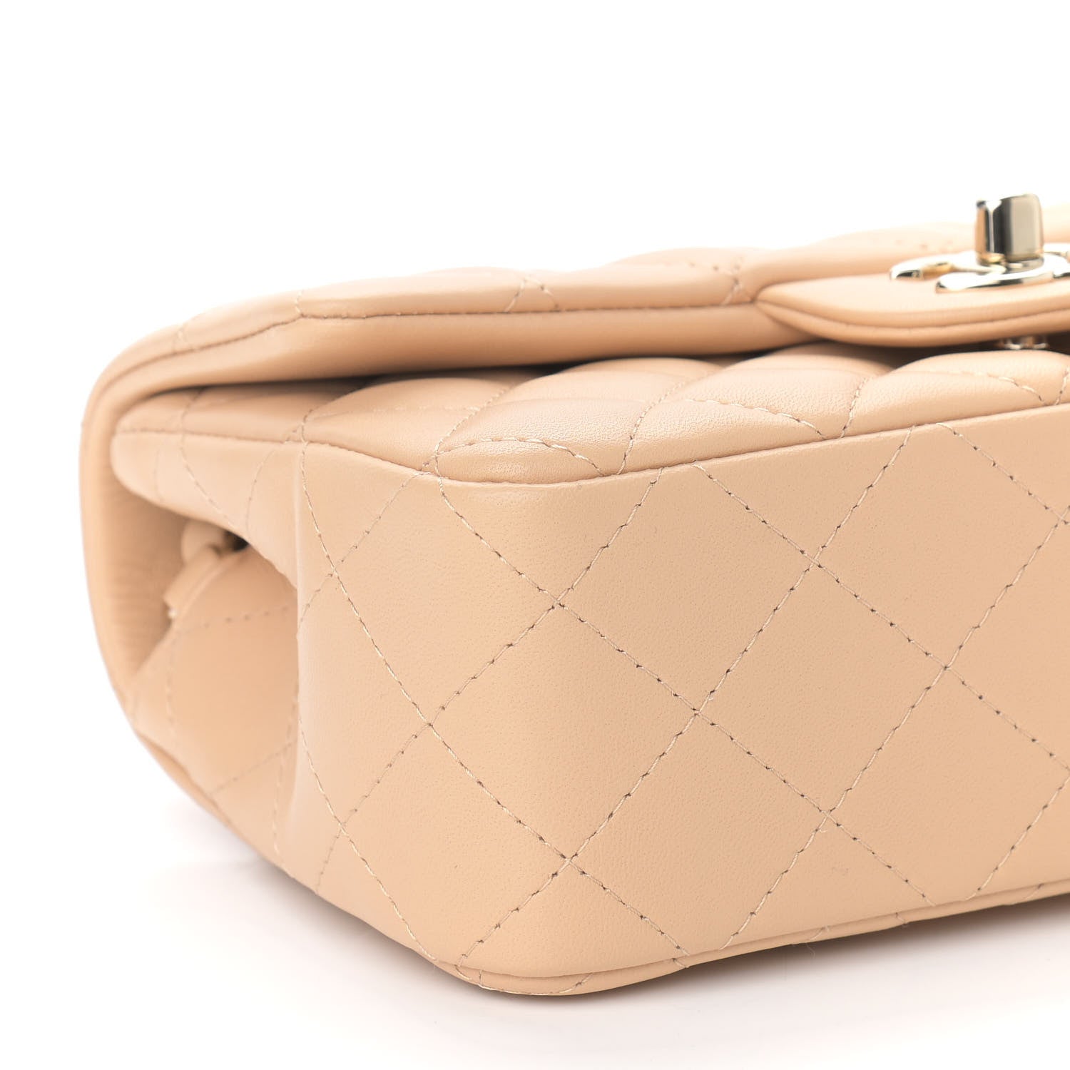Chanel Lambskin Quilted Mini Rectangular Flap Beige 7 of 8
