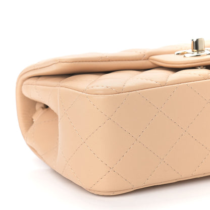 Chanel Lambskin Quilted Mini Rectangular Flap Beige 7 of 8