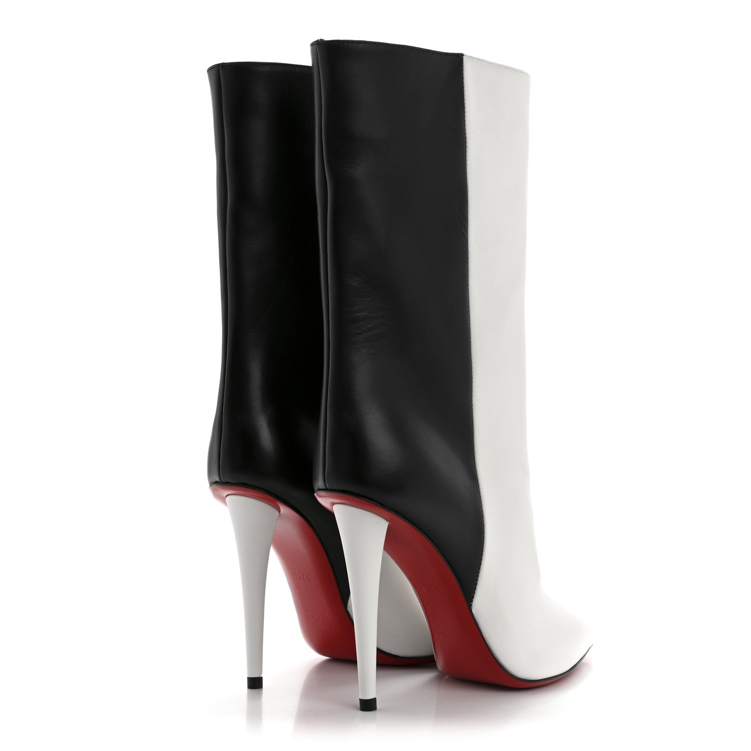 Christian Louboutin Calfskin Astrilarge 100 Booties 37.5 White Black 4 of 8