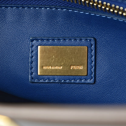 Fendi Vitello Morgan Shiny Nappa Medium Peekaboo Iconic Satchel Foresta Blue 7 of 21