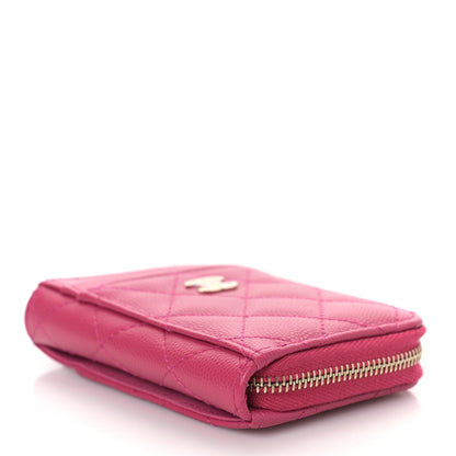 Chanel Caviar Quilted Zip Card Holder Fuchsia 4 of 10
