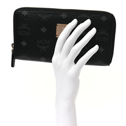 MCM Visetos Large Zip Around Wallet Black 2 of 13