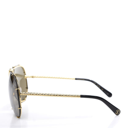 Louis Vuitton Metal LV Drive Sunglasses Z0897W Black Gold 3 of 9