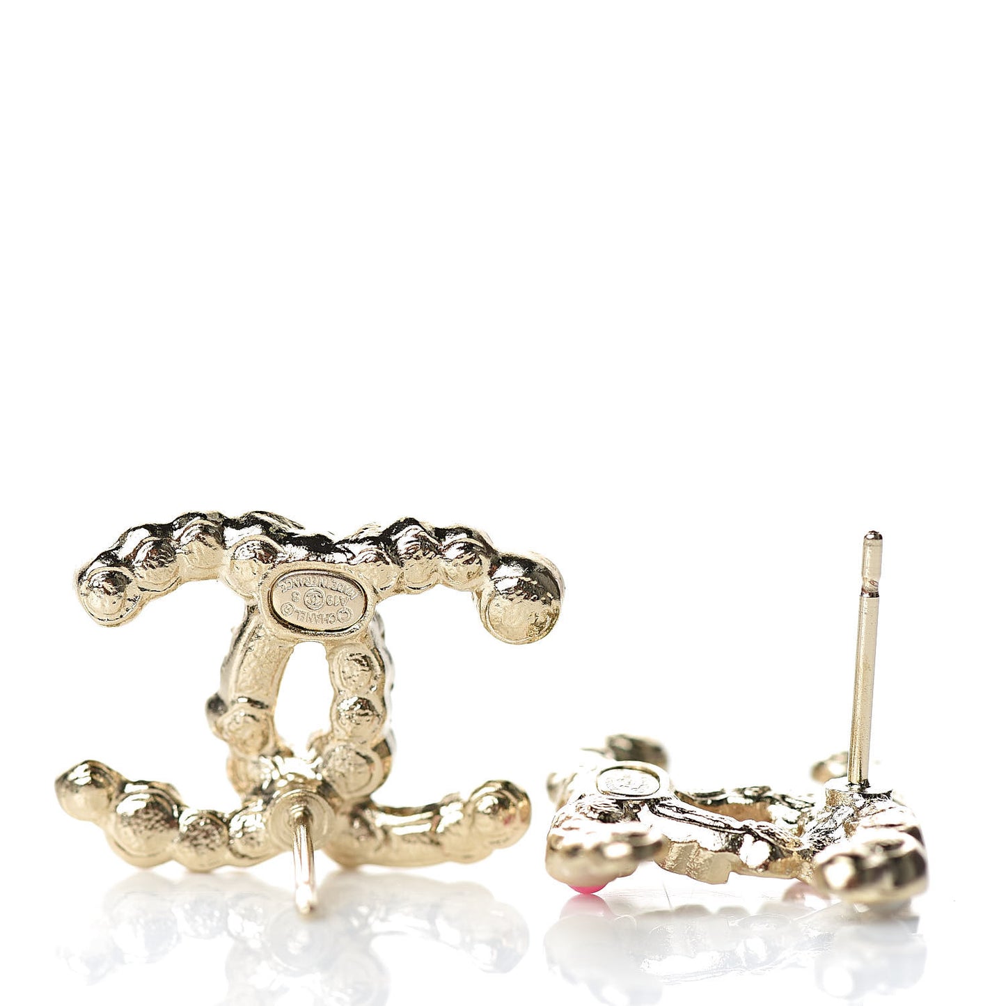Crystal CC Earrings Gold Pink Multicolor Pearly White