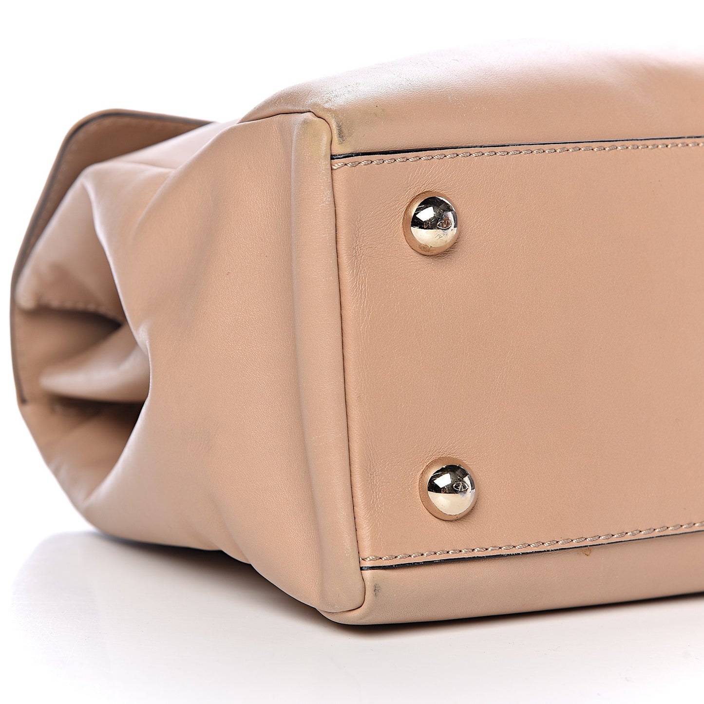 Vitello Large Rockstud Flap Satchel Poudre