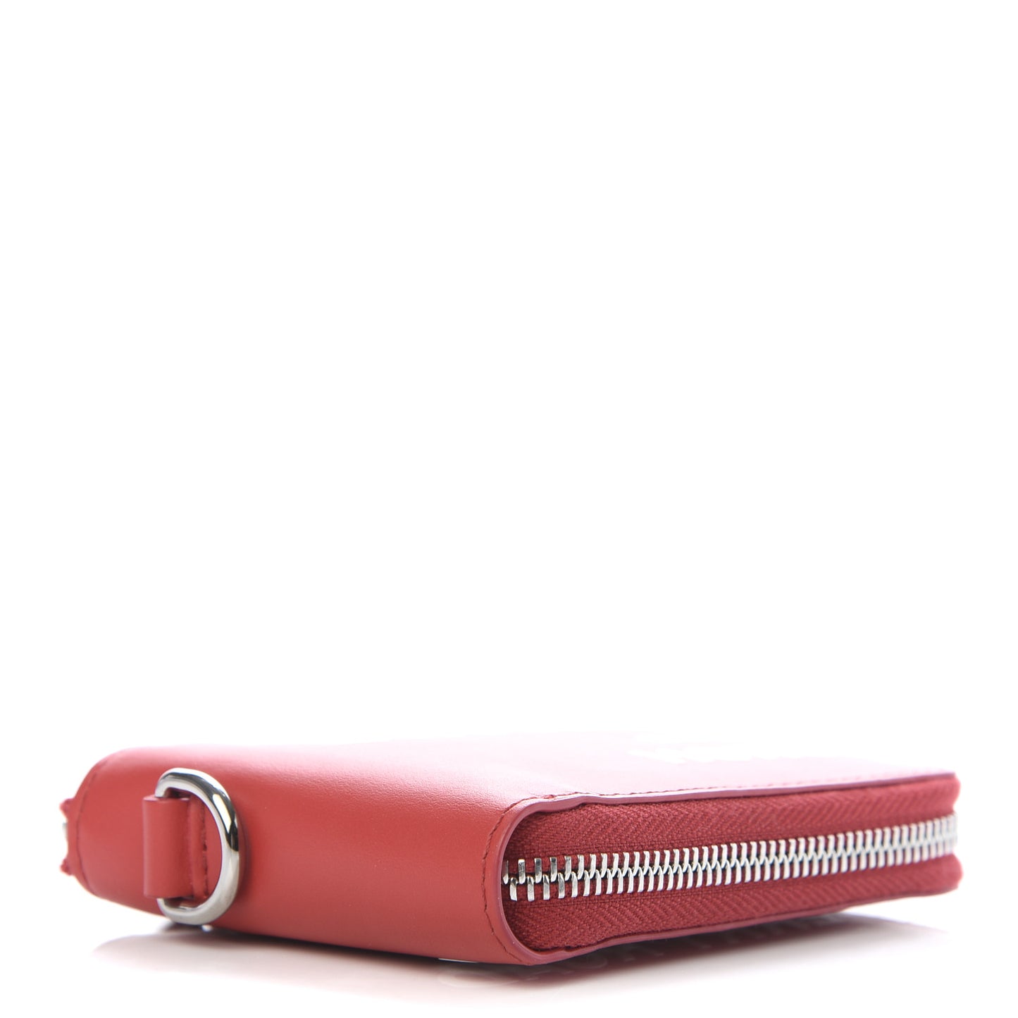 Calfskin Horseferry Print Ziparound Wallet Red White