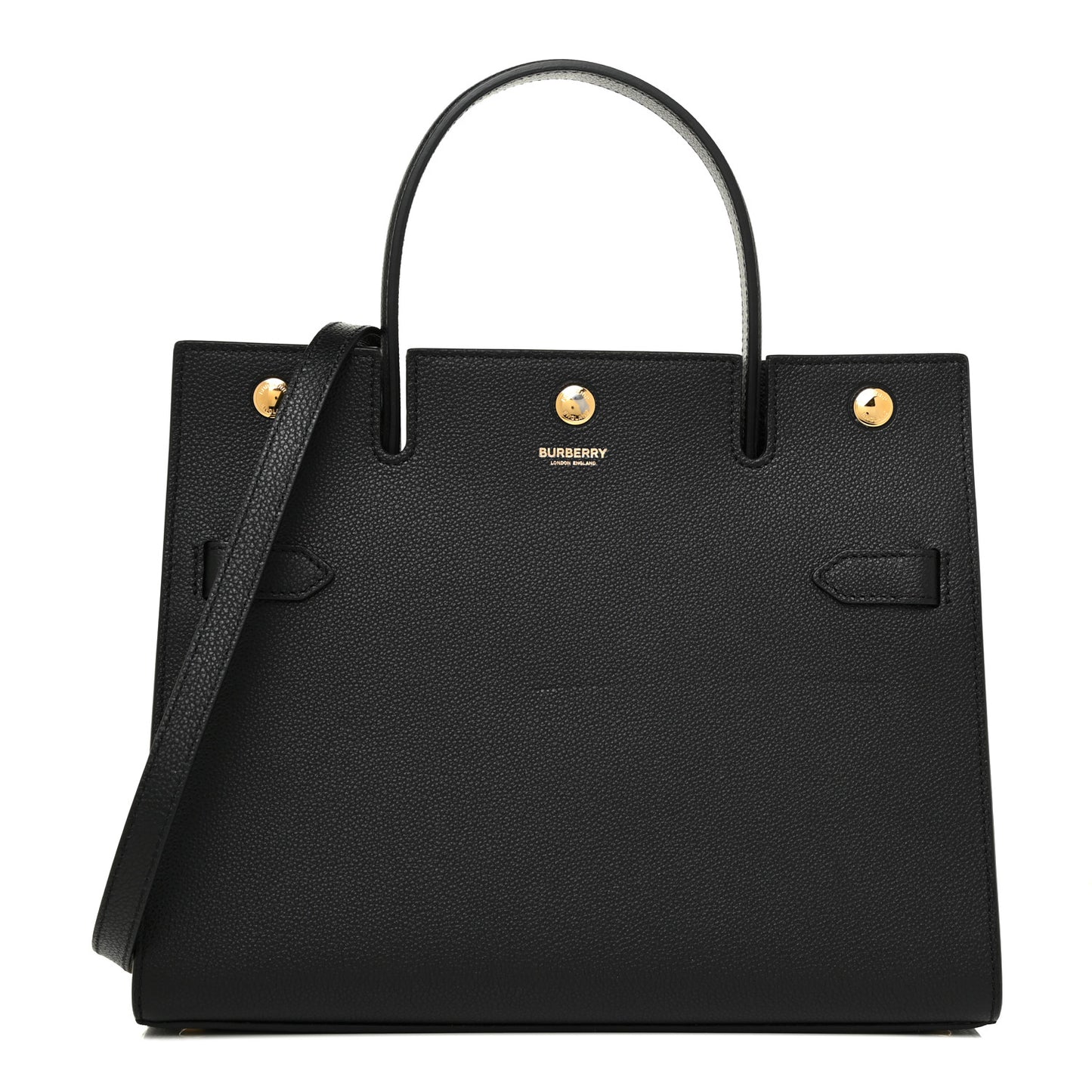 Grainy Calfskin Small Title Bag Black