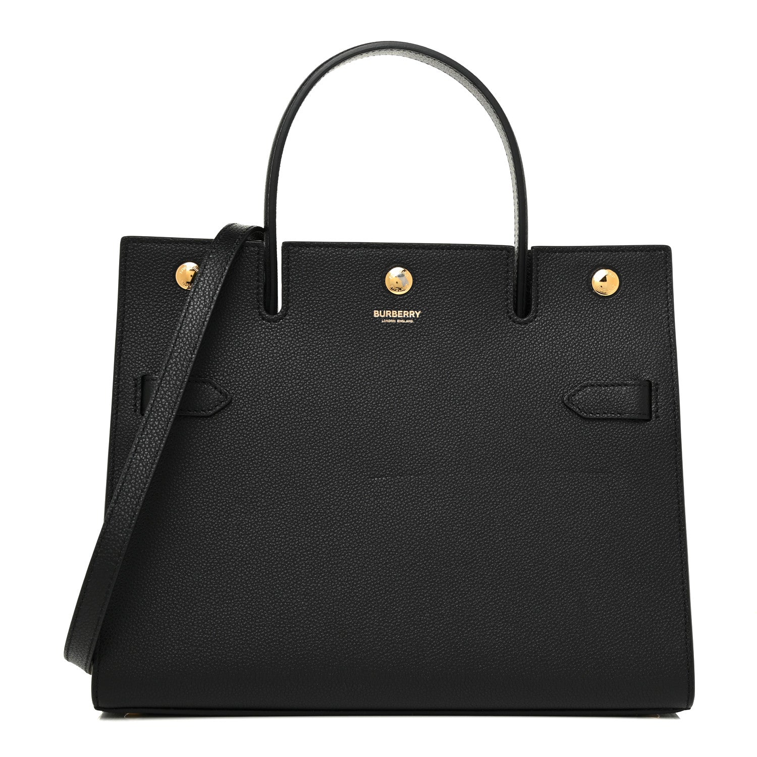 Burberry Grainy Calfskin Small Title Bag Black 1 of 13