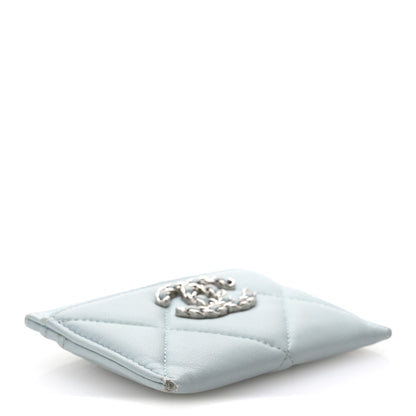 Chanel Lambskin Quilted Chanel 19 Card Holder Light Blue 4 of 11