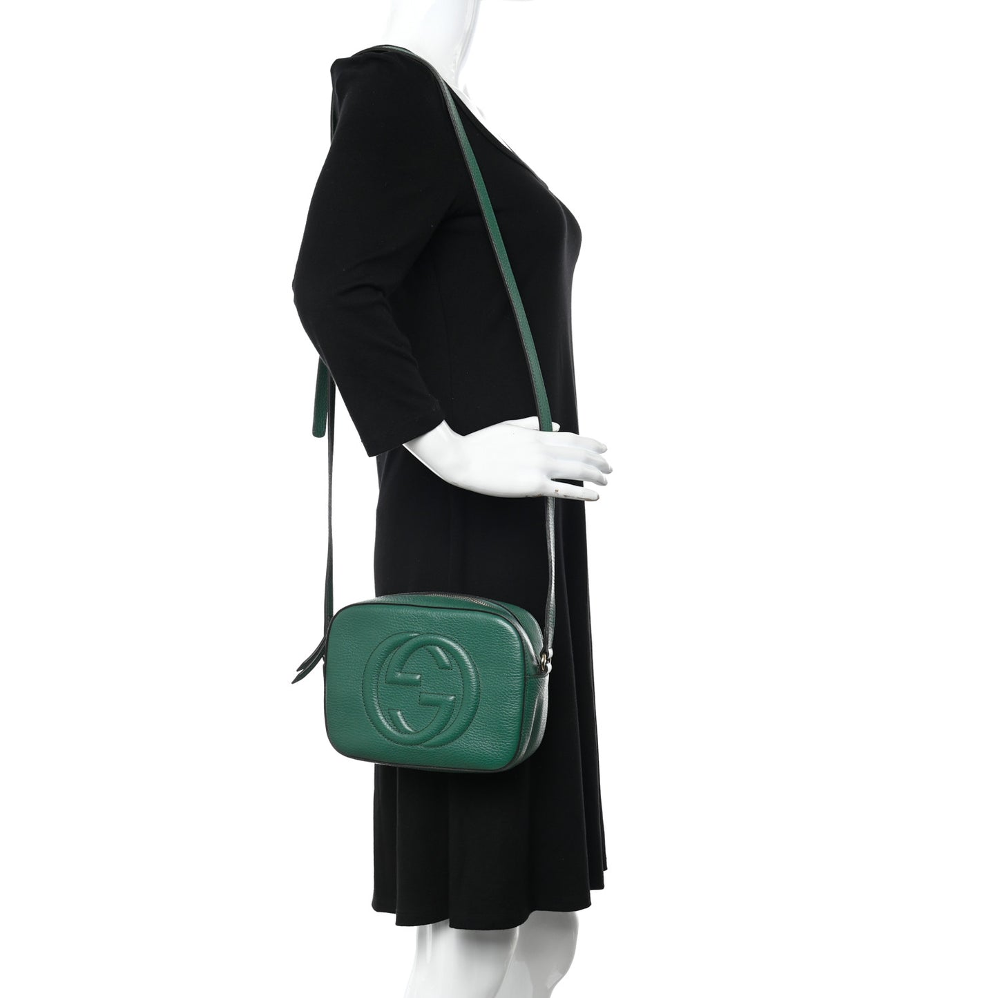 Pebbled Calfskin Small Soho Disco Bag Emerald Green