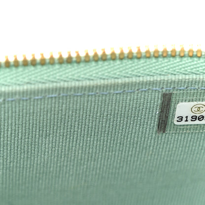 Chanel Lambskin Quilted Ombre Top Handle Mini Vanity Case With Chain Blue Green 7 of 13