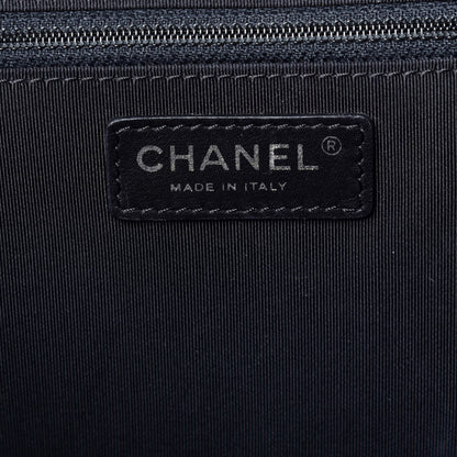 Chanel Calfskin Quilted Feather Weight Bowling Bag Black Beige 7 of 9