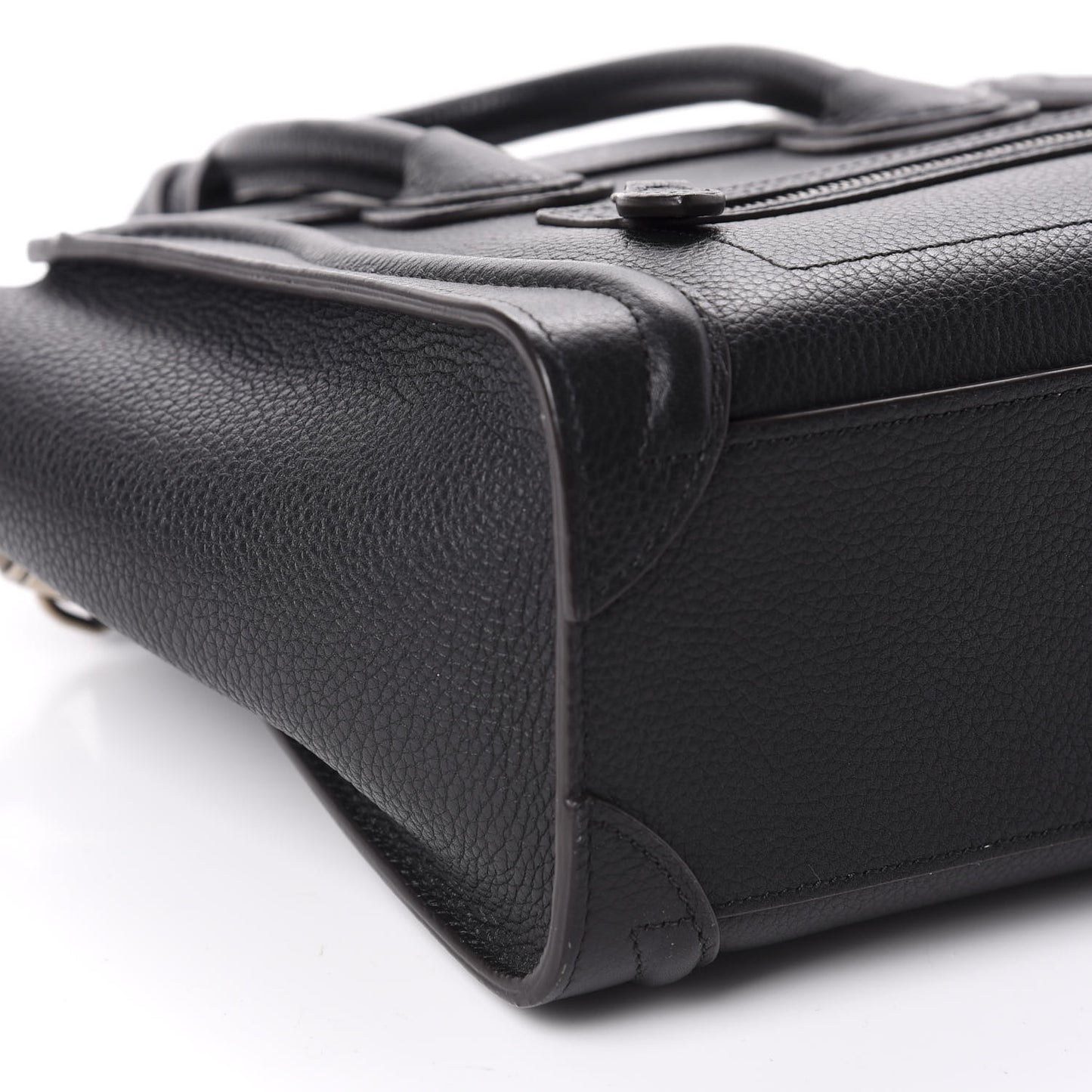 Drummed Calfskin Nano Luggage Black