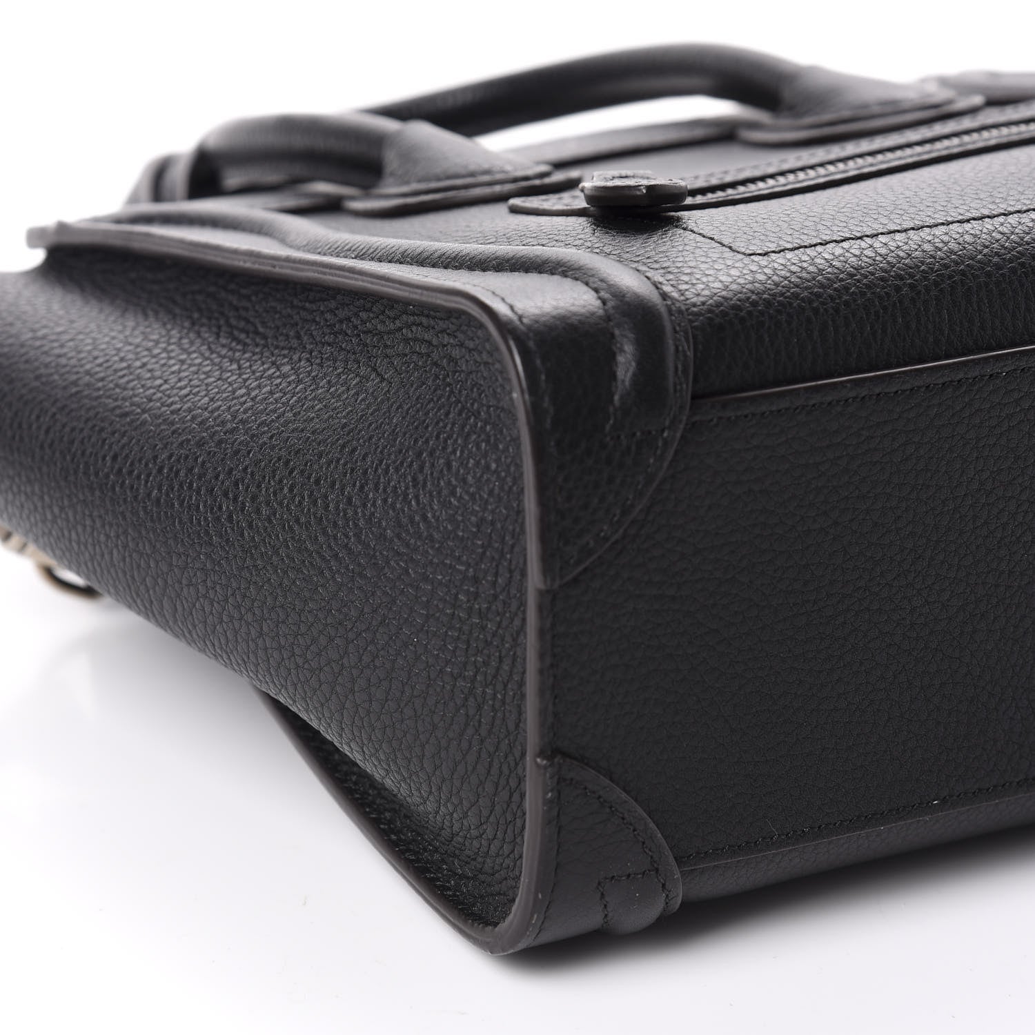 Celine Drummed Calfskin Nano Luggage Black 6 of 9