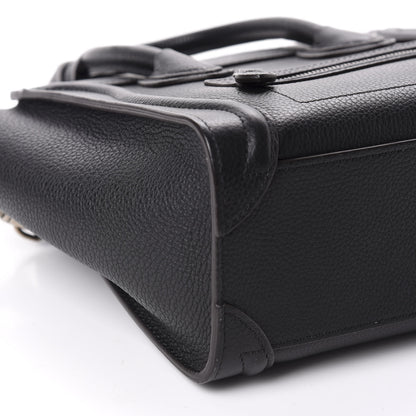Celine Drummed Calfskin Nano Luggage Black 6 of 9