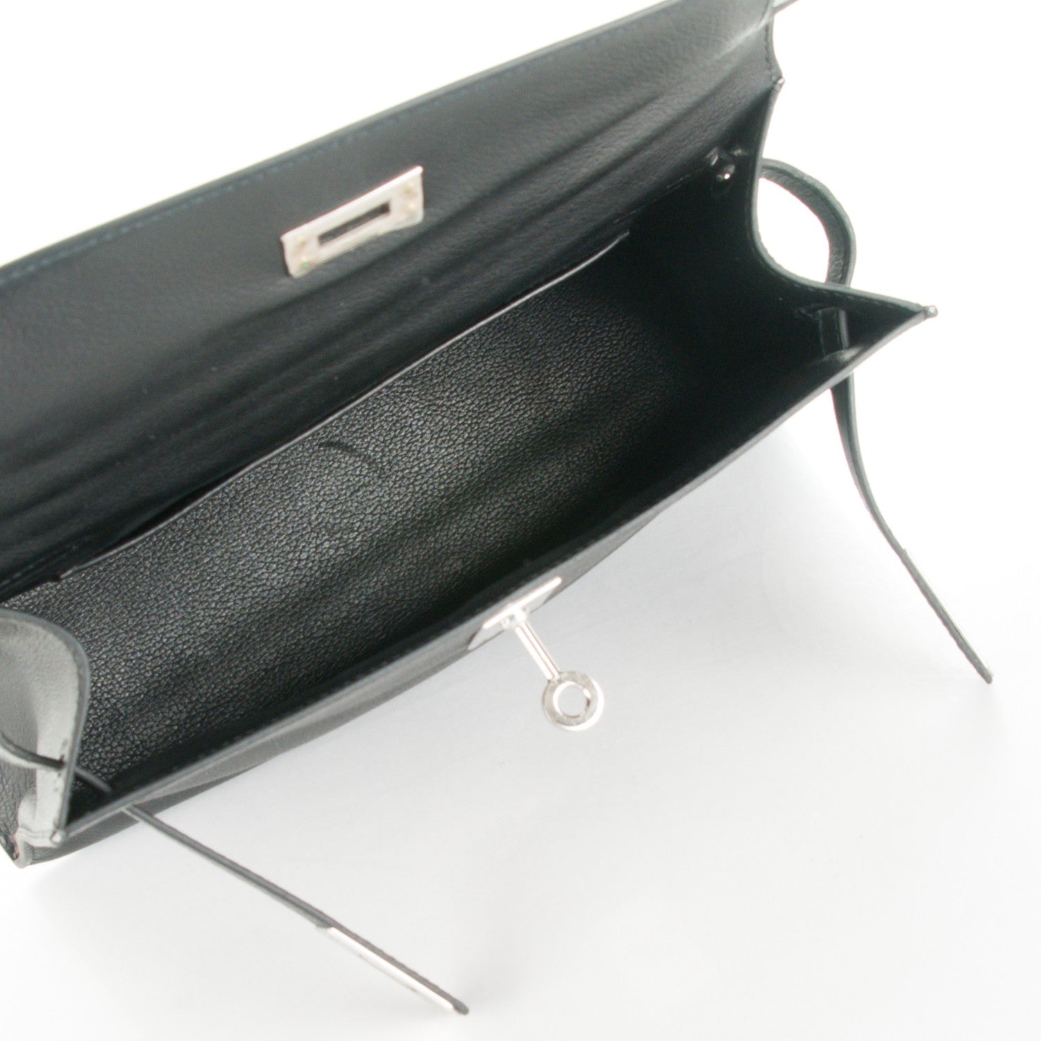Hermes Evergrain Kelly Pochette Clutch Black 7 of 18