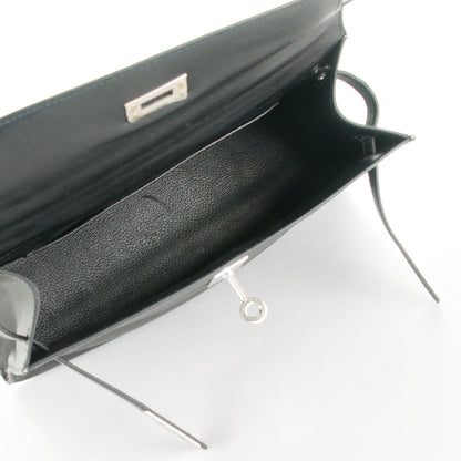 Hermes Evergrain Kelly Pochette Clutch Black 7 of 18