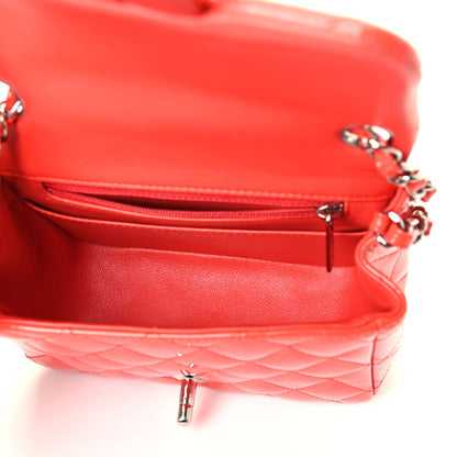Chanel Patent Quilted Mini Square Flap Orange 4 of 4