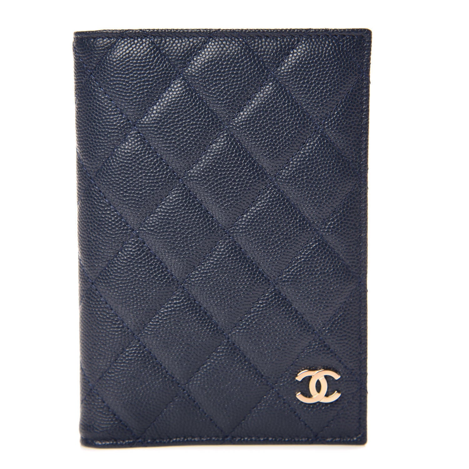 Chanel Caviar Quilted Passport Holder Navy 1 of 8