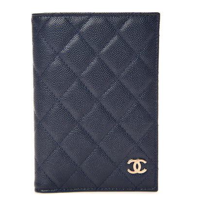 Chanel Caviar Quilted Passport Holder Navy 1 of 8