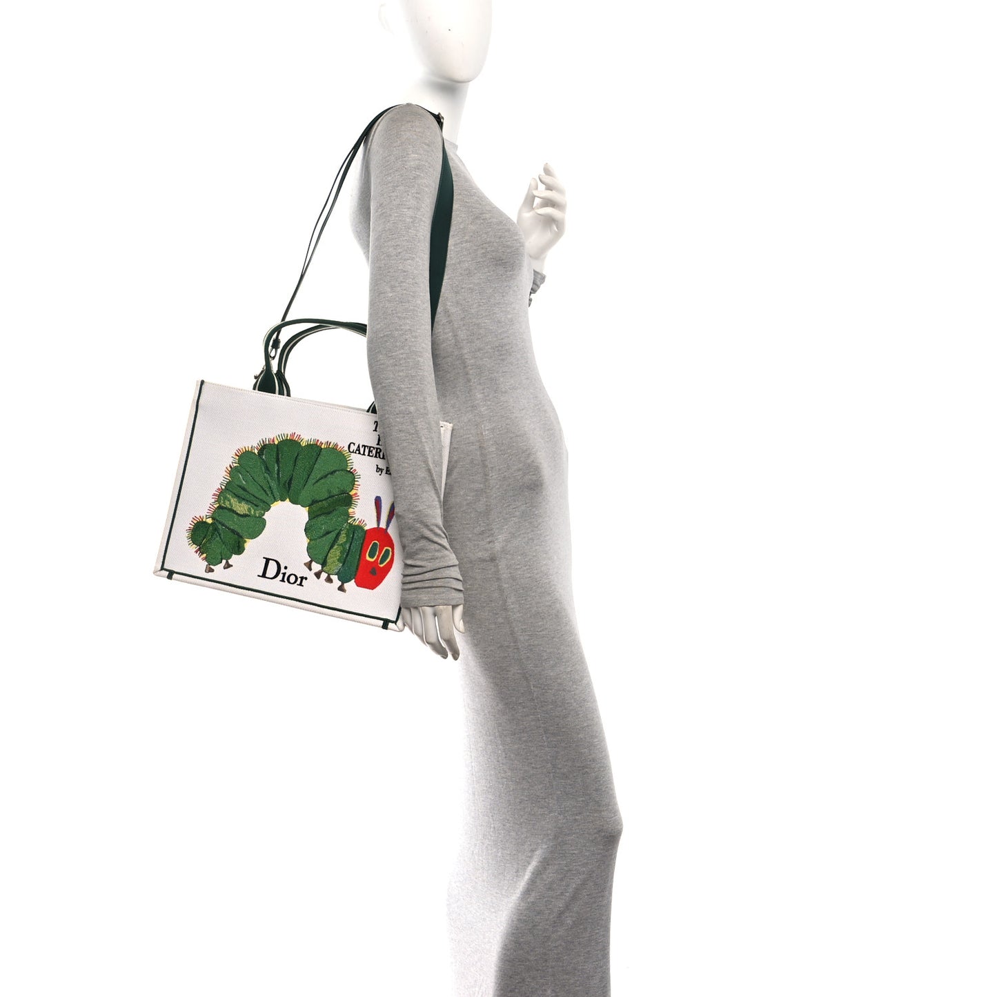 Canvas Embroidered Medium The Very Hungry Caterpillar Book Tote With Strap White Multicolor