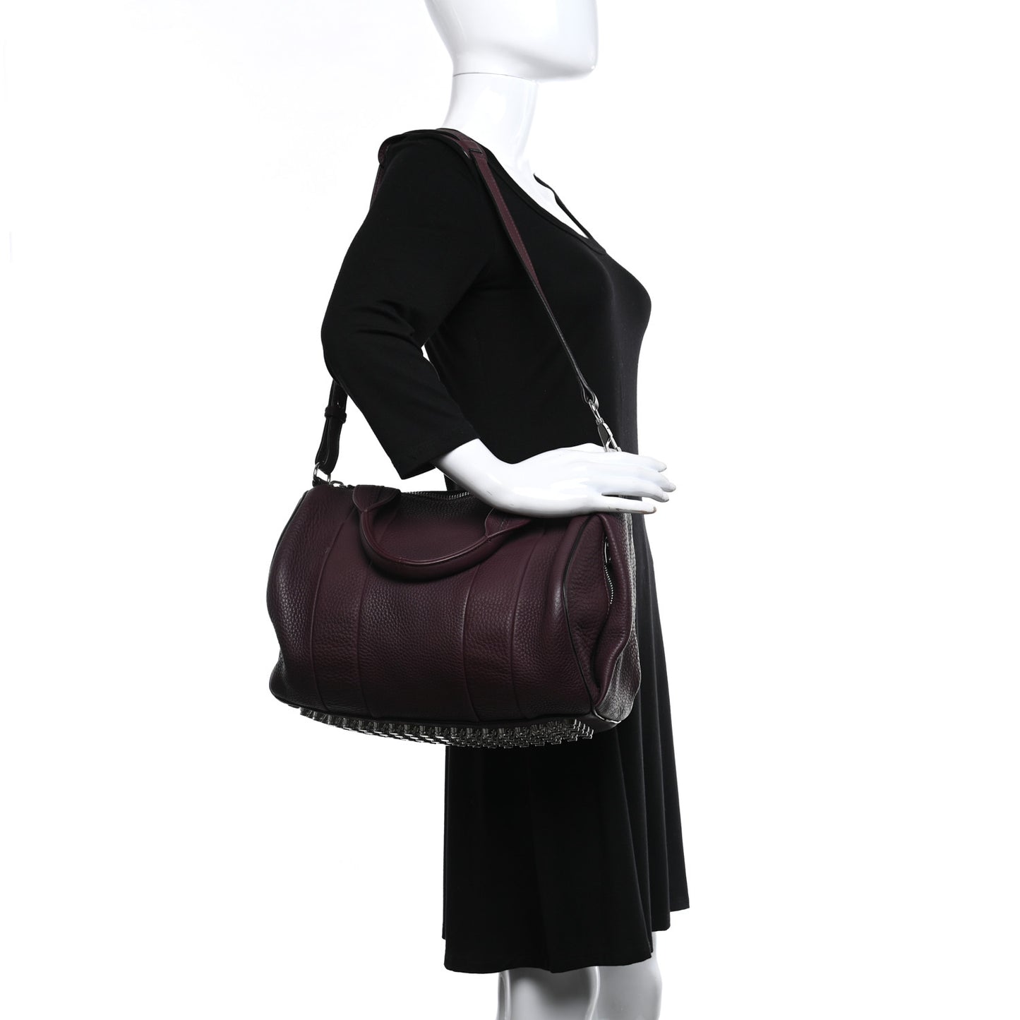 Soft Pebbled Lambskin Rocco Oxblood Nickel Hardware