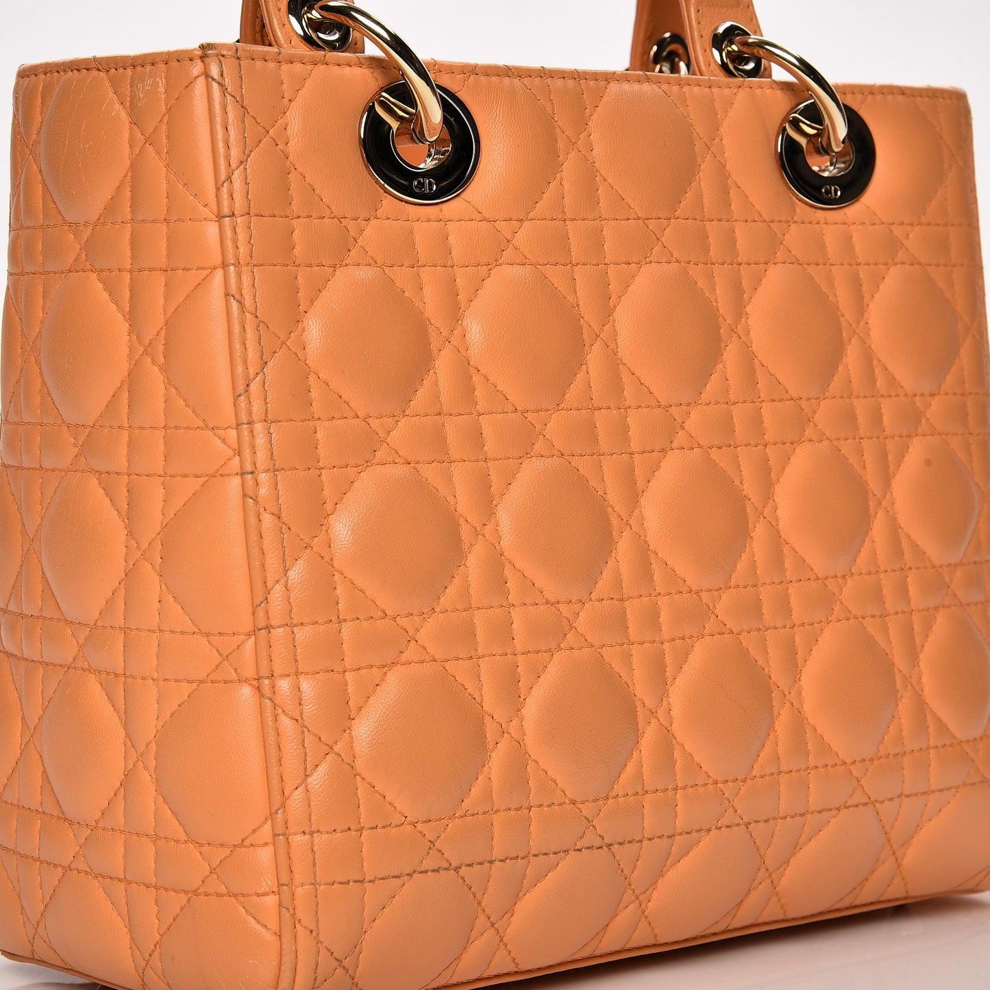 Lambskin Cannage Medium Lady Dior Orange