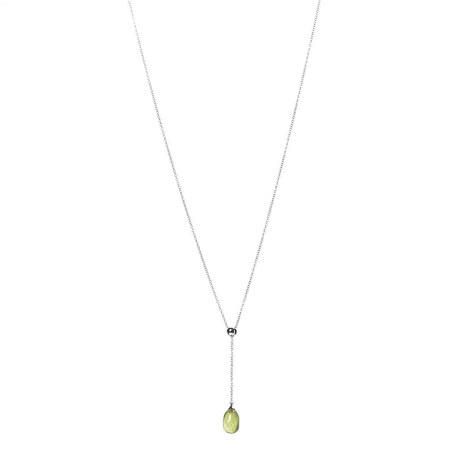Tiffany 18K White Gold Peridot Rainbow Drops Pendant Necklace 1 of 8