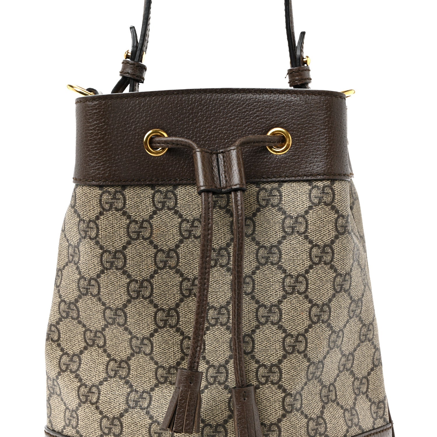 Gucci GG Supreme Monogram Web Small Ophidia Bucket Bag Brown 8 of 11